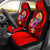 Tahiti Polynesian Custom Personalised Car Seat Covers - Floral With Seal Red Universal Fit Red - Polynesian Pride