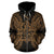 New Caledonia Polynesian All Over Zip up Hoodie Map Gold - Polynesian Pride