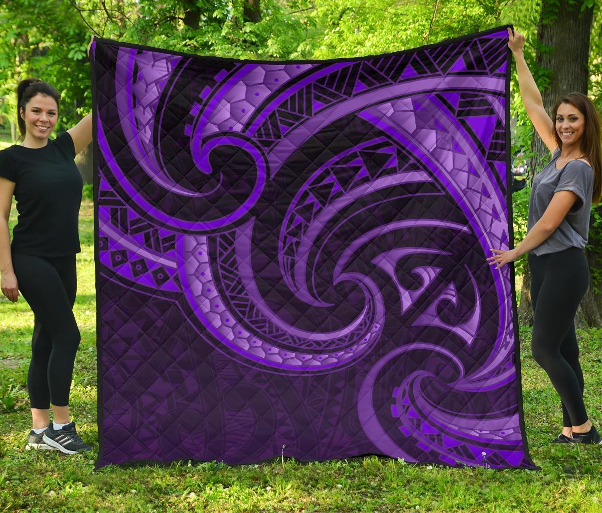 New Zealand Maori Mangopare Premium Quilt Polynesian - Purple Purple - Polynesian Pride