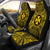 Wallis and Futuna Car Seat Cover - Wallis and Futuna Coat Of Arms Polynesian Gold Black Universal Fit Gold - Polynesian Pride