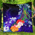 Cook Islands Premium Quilt - Humpback Whale with Tropical Flowers (Blue) Blue - Polynesian Pride