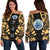 Federated States Of Micronesia Women's Off Shoulder Sweater - Polynesian Tattoo Gold Gold - Polynesian Pride