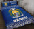 Nauru Quilt Bed Set - Nauru Coat Of Arms Polynesian Tattoo Blue Fog Style - Polynesian Pride