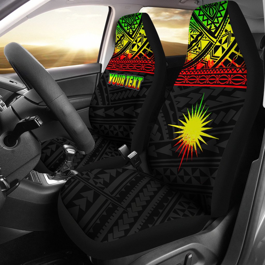 Marshall Islands Car Seat Covers - Marshall Islands Flag Polynesian Reggae Horizontal Universal Fit Black - Reggae - Polynesian Pride