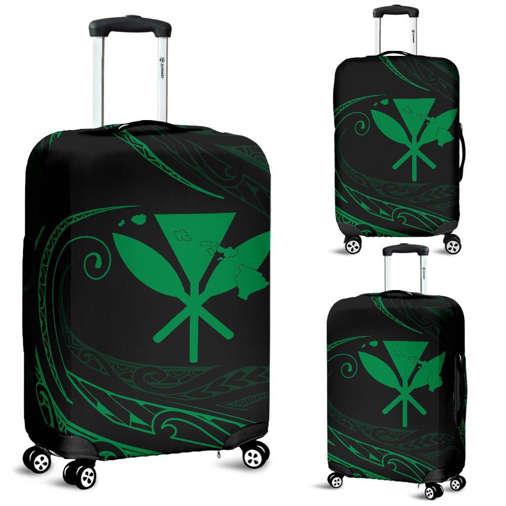 Kanaka Luggage Covers - Green - Frida Style Black - Polynesian Pride