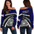 American Samoa Women's Off Shoulder Sweater - Road to Hometown Blue - Polynesian Pride