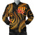 Guam Polynesian Men Bomber Jacket - Gold Plumeria - Polynesian Pride