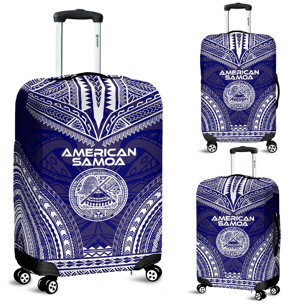 American Samoa Flag Polynesian Chief Luggage Cover Blue - Polynesian Pride