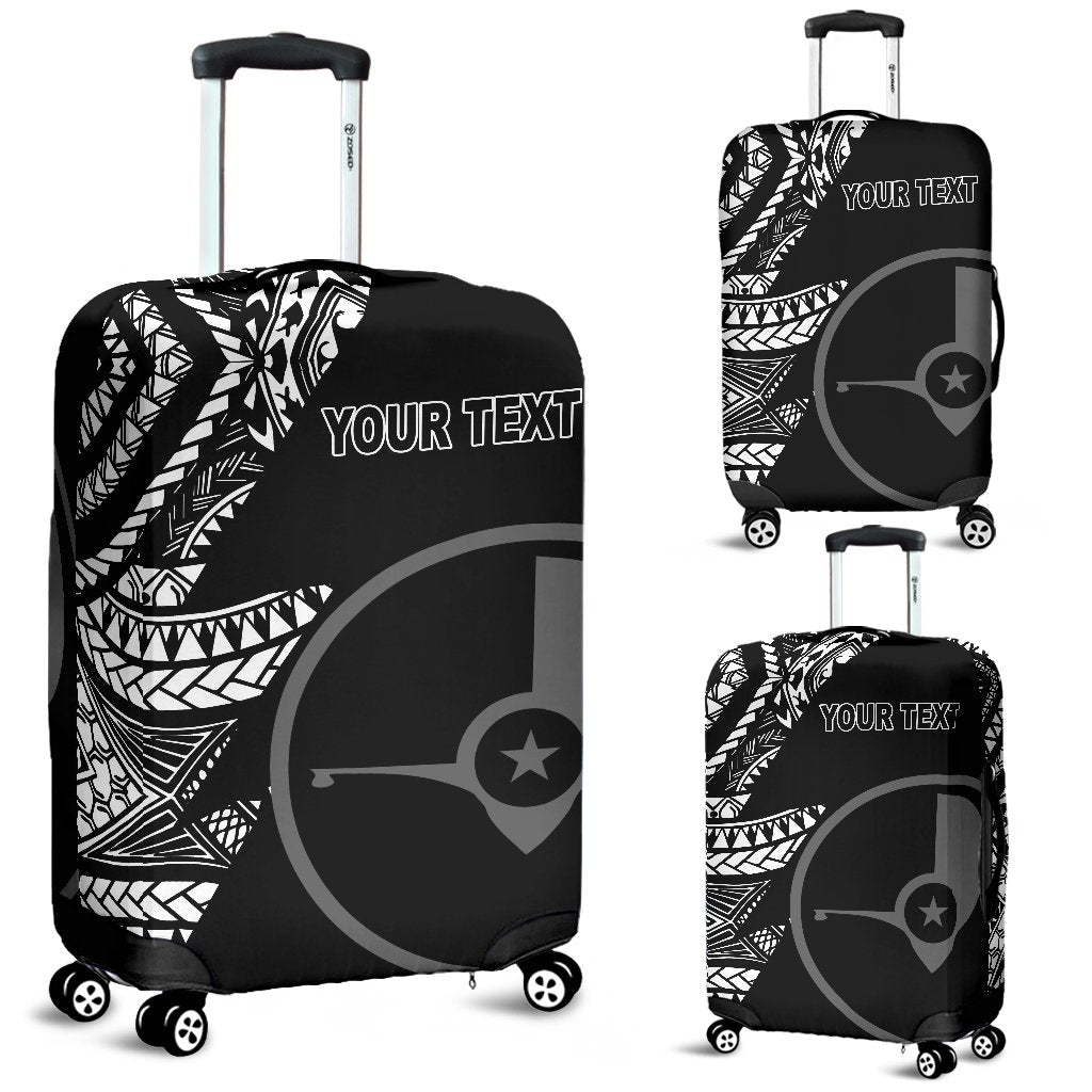 Yap Personalised Custom Luggage Covers - Micronesian Pattern Flash Black Black - Polynesian Pride