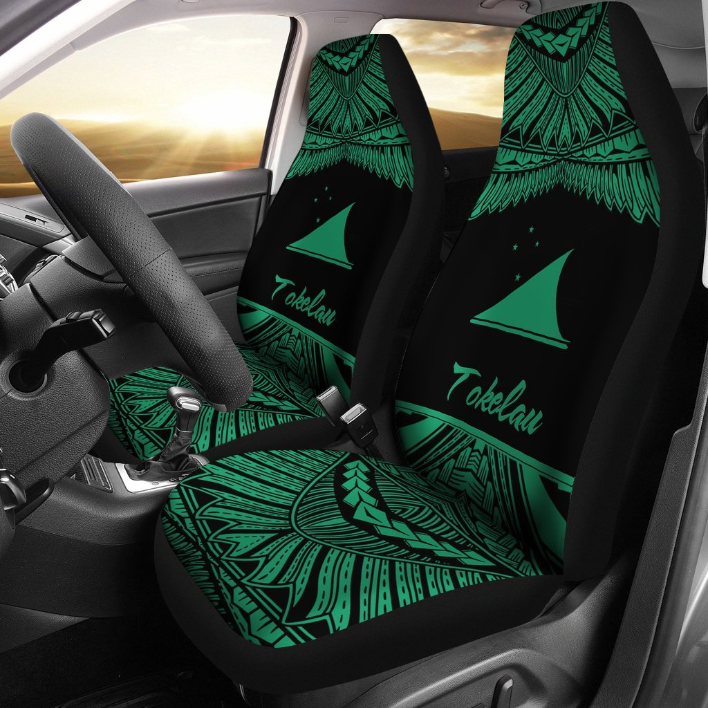 Tokelau Polynesian Car Seat Covers - Pride Green Version Universal Fit Green - Polynesian Pride