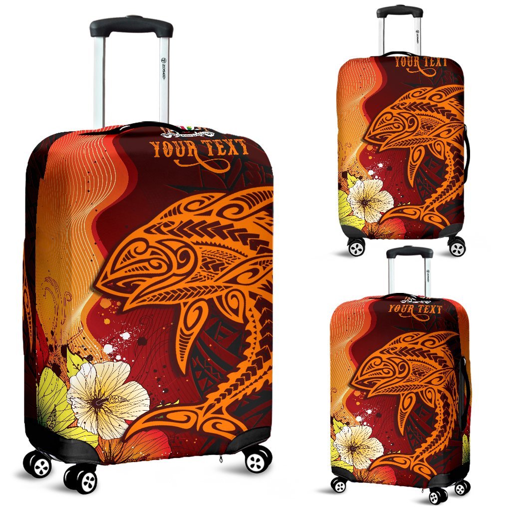 Fiji Custom Personalised Luggage Covers - Tribal Tuna Fish Orange - Polynesian Pride