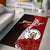 Niue Polynesian Custom Personalised Area Rug - Coat Of Arm With Hibiscus Red - Polynesian Pride