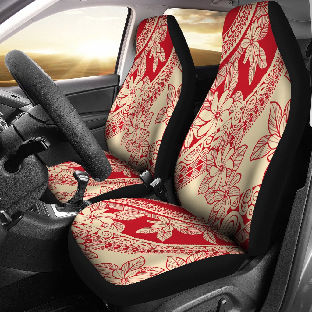 Polynesian Car Seat Cover - Polynesian Tattoo 39 Universal Fit Red - Polynesian Pride