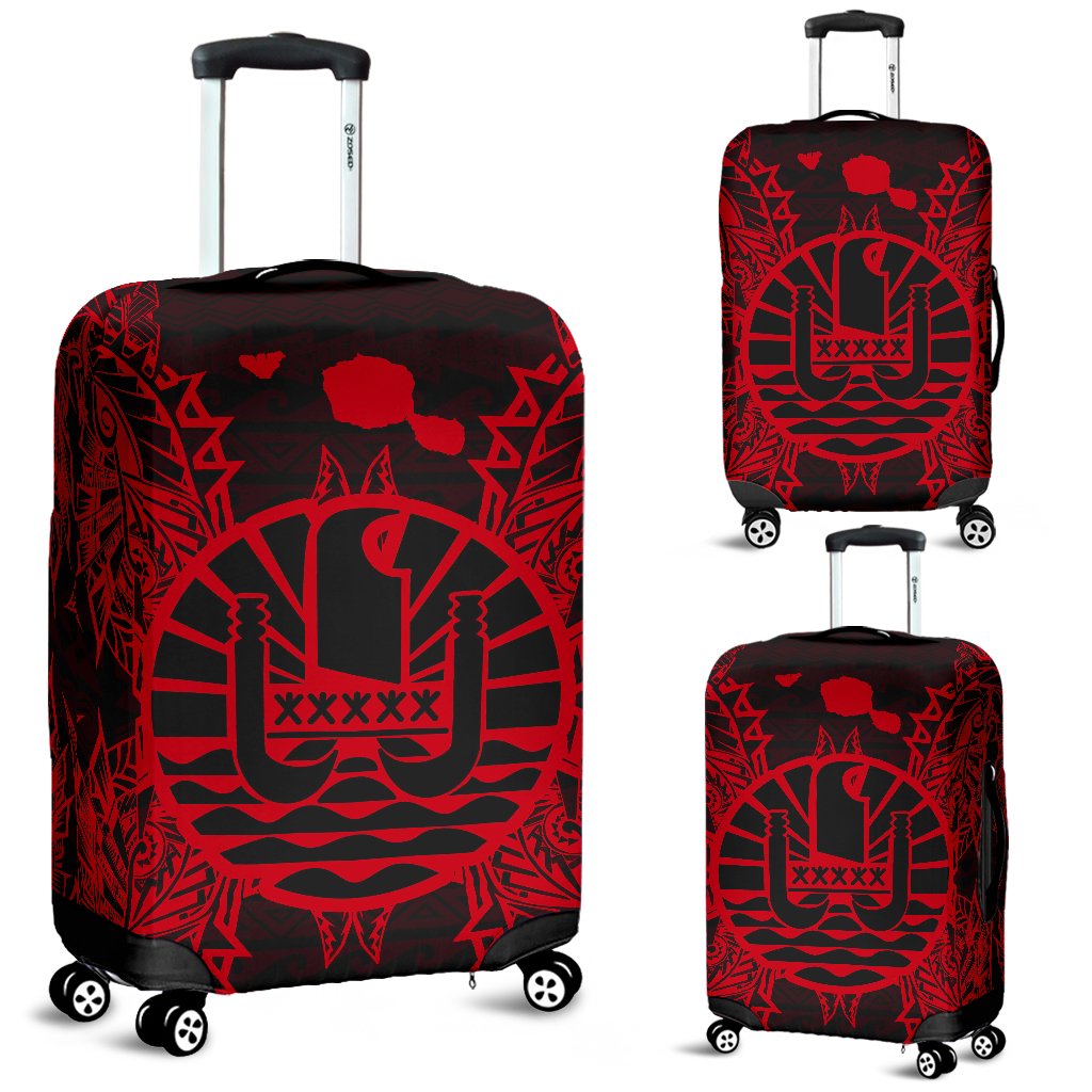 French Polynesia Polynesian Luggage Covers Map Red Red - Polynesian Pride