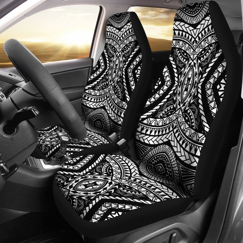 Micronesia Car Seat Covers - Micronesian Pattern Universal Fit Black - Polynesian Pride