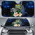 Polynesian Tuvalu Sun Shades - Turtle With Plumeria Flowers Auto Sun Shade Universal Fit Blue - Polynesian Pride