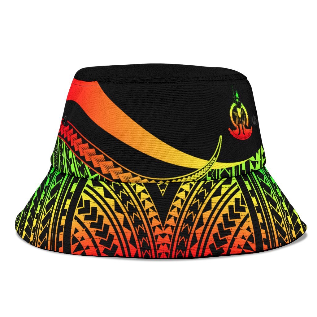 Vanuatu Custom Personalised Bucket Hat - Reggae Polynesian Tentacle Tribal Bucket Hat One Size Reggae - Polynesian Pride