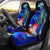 Polynesian Hawaii Car Seat Covers - Kanaka Maoli Humpback Whale with Tropical Flowers (Blue) Universal Fit Blue - Polynesian Pride