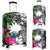 Nauru Custom Personalised Luggage Covers White - Turtle Plumeria Banana Leaf White - Polynesian Pride