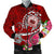 Samoa Men's Bomber Jacket - Turtle Plumeria (Red) Red - Polynesian Pride