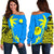 Palau Coconut Tree Off Shoulder Sweater K4 Black - Polynesian Pride