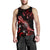 Kosrae Men Tank Top - Turtle With Blooming Hibiscus Red - Polynesian Pride