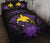 Papua New Guinea Polynesian Quilt Bed Set Hibiscus Purple Black - Polynesian Pride