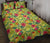 Hawaii Quilt Bed Set Tropical Leaves And Flowers AH Black - Polynesian Pride