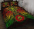 American Samoa Polynesian Quilt Bed Set - Amerian Samoa Seal & Reggae Turtle Manta Ray RED - Polynesian Pride