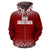 New Caledonia All Over Zip up Hoodie Fog Red - Polynesian Pride