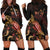 FiJi Polynesian Hoodie Dress - Turtle With Blooming Hibiscus Gold Gold - Polynesian Pride