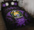 Nauru Polynesian Quilt Bed Set Hibiscus Purple Black - Polynesian Pride