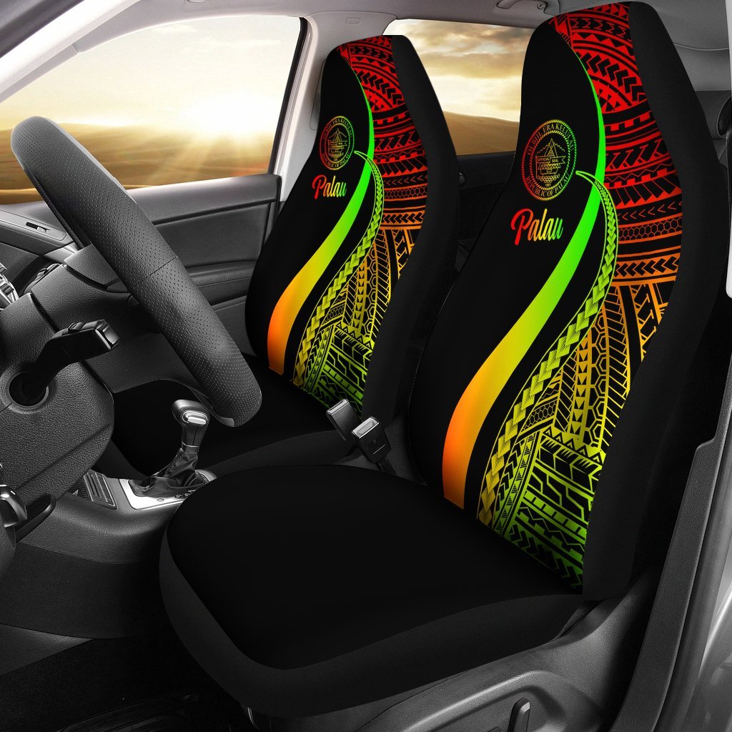 Palau Car Seat Covers - Reggae Polynesian Tentacle Tribal Pattern Crest Universal Fit Reggae - Polynesian Pride