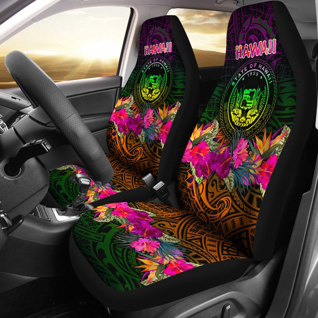 Polynesian Hawaii Car Seat Covers - Summer Hibiscus Universal Fit Reggae - Polynesian Pride