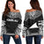 Tokelau Polynesian Chief Women's Off Shoulder Sweater - Black Version Black - Polynesian Pride