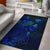 Polynesian Hawaii Area Rugs Turtle Hibiscus Blue Blue - Polynesian Pride