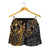 Guam Polynesian Shorts (Women) - Gold Turtle Flowing - Polynesian Pride