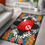 Wallis and Futuna Area Rug - Coat OfArmsWith Tropical Flowers Black - Polynesian Pride