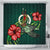 Vanuatu Polynesian Shower Curtain - Green Turtle Hibiscus 177 x 172 (cm) Green - Polynesian Pride