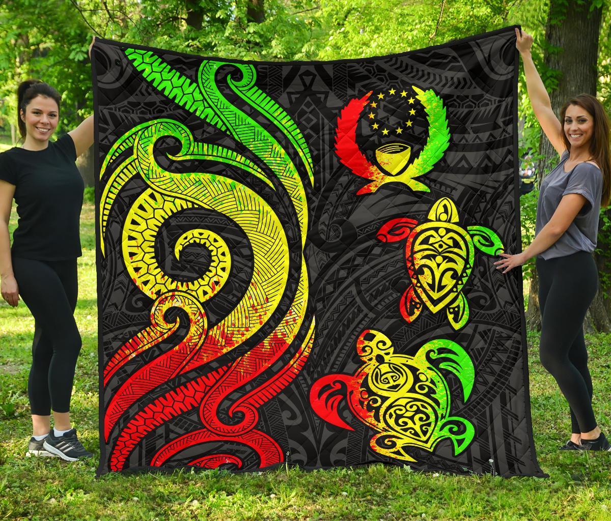 Pohnpei Premium Quilt - Reggae Tentacle Turtle - Polynesian Pride