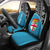 Fiji Tapa Custom Personalised Car Seat Covers - Fiji FLag Polynesian White Curve Blue Universal Fit Blue - Polynesian Pride