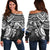 Marshall Islands Polynesian Off Shoulder Sweater (Women) - White Turtle White - Polynesian Pride