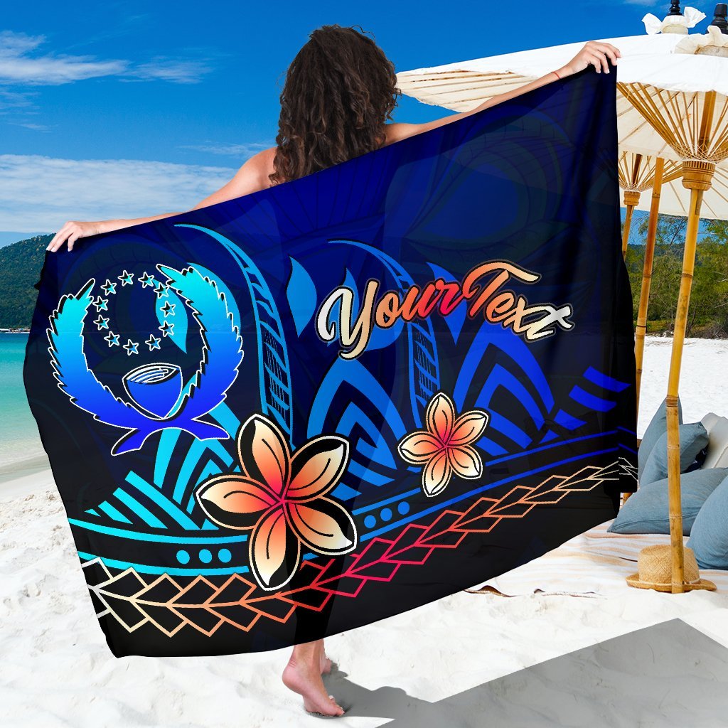 Ponhpei Custom Personalised Sarong - Vintage Tribal Mountain One Style One Size Blue - Polynesian Pride