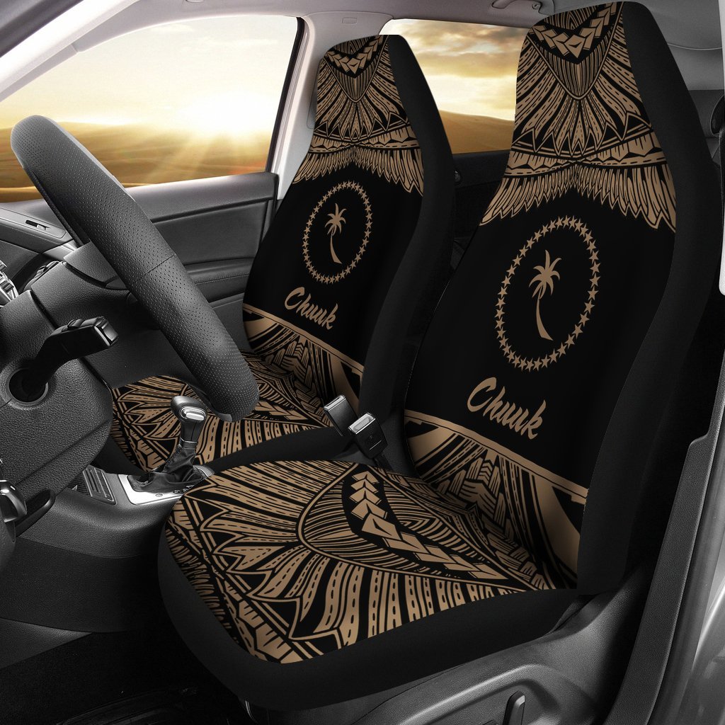 Chuuk Polynesian Car Seat Covers - Pride Gold Version Universal Fit Gold - Polynesian Pride