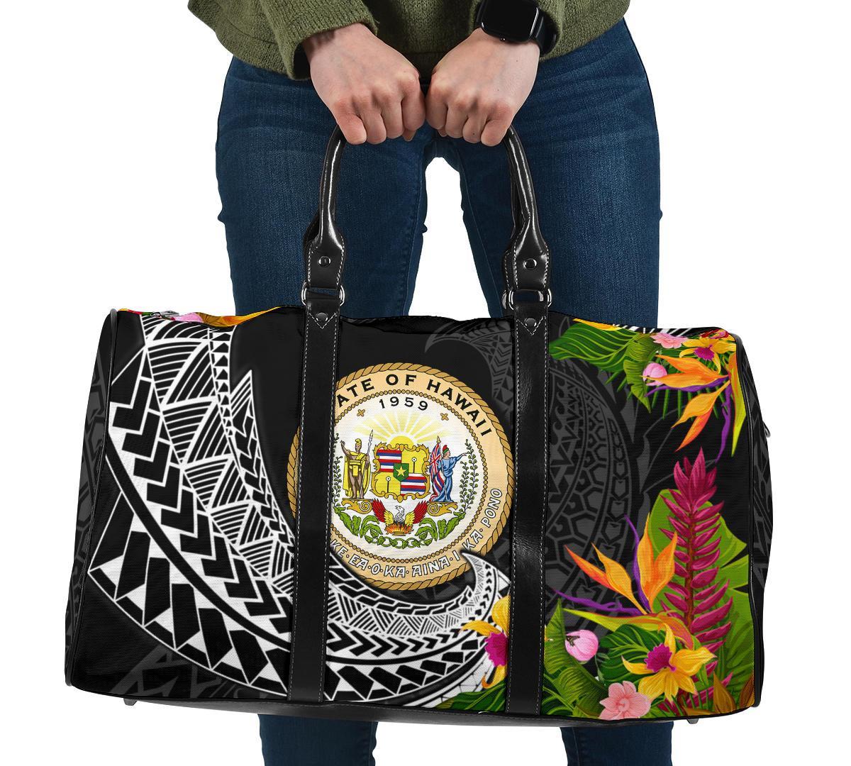 Hawaii Travel Bag - Seal Spiral Polynesian Patterns Travel Bag - Black - Hawaii One size Black - Polynesian Pride