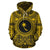 Chuuk ll Over Hoodie Chuuk Coat of rms Polynesian Gold Black Unisex Gold - Polynesian Pride