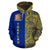 Tokelau Zip up Hoodie Tokelau Coat of Arms Polynesian Tattoo Half Style TH0 - Polynesian Pride