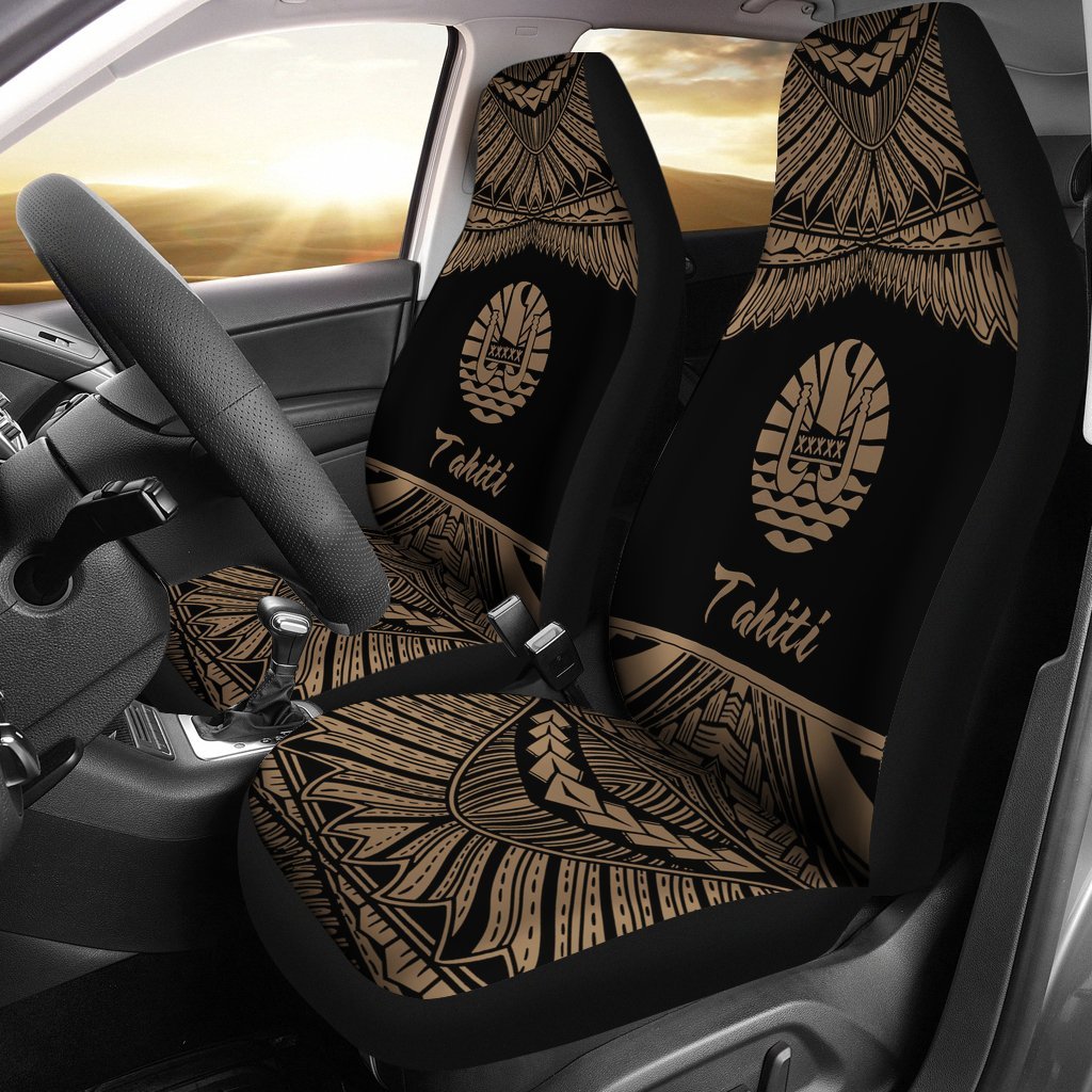 Tahiti Polynesian Car Seat Covers - Pride Gold Version Universal Fit Gold - Polynesian Pride