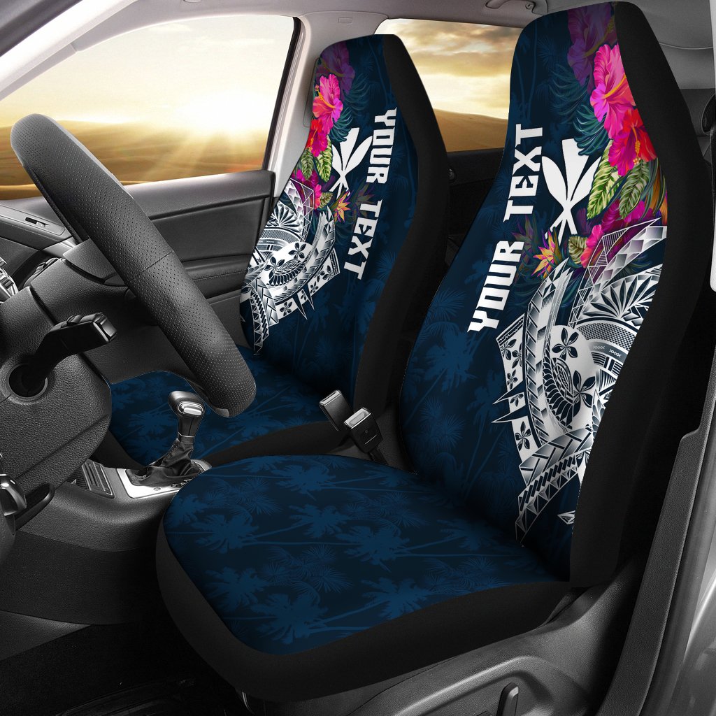 Polynesian Hawaii Custom Personalised Car Seat Covers - Summer Vibes Universal Fit Blue - Polynesian Pride