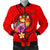 Tonga Polynesian Men's Bomber Jacket - Floral With Seal Red Red - Polynesian Pride